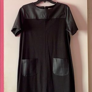 Petite black shirt dress